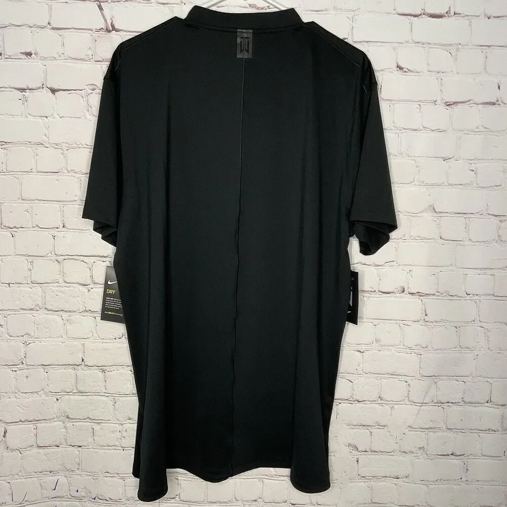 Nike Dri-Fit Men’s Large The Mike Zimmer Mock Neck Black Golf‎ Polo Shirt